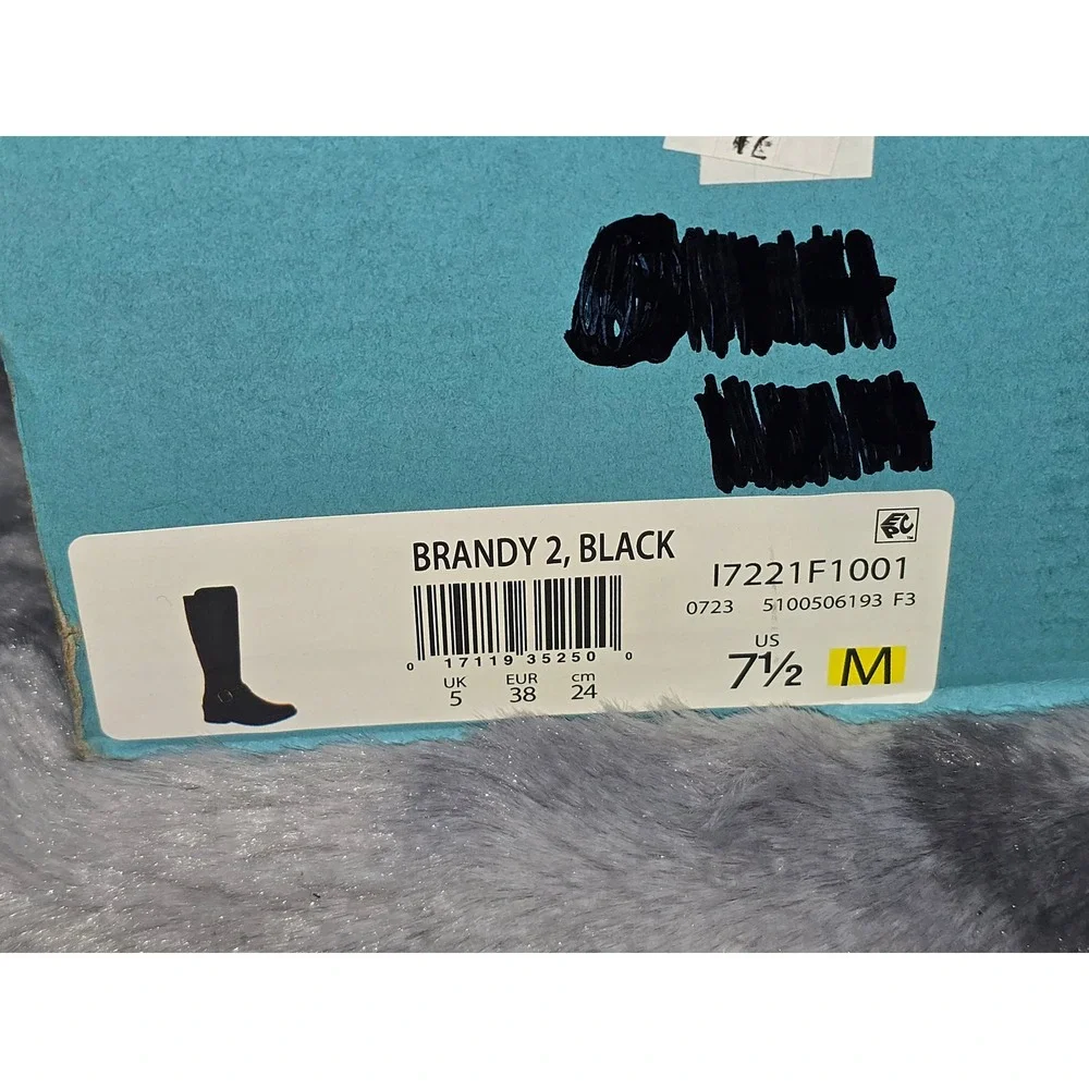 NWB Bzees Brandy 2 Black Faux Suede Knee‎ High Wedge Boots Womens Size 7.5